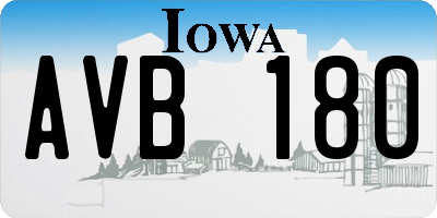 IA license plate AVB180