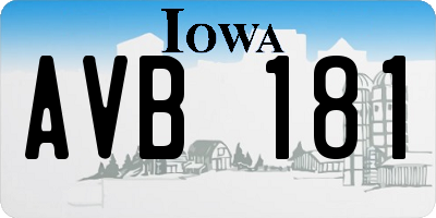 IA license plate AVB181