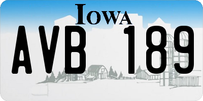 IA license plate AVB189