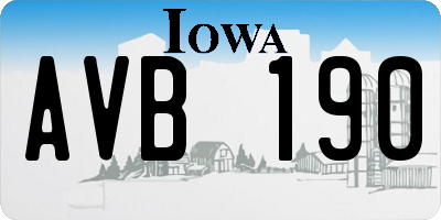IA license plate AVB190