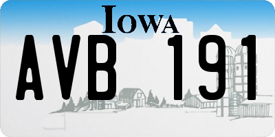 IA license plate AVB191