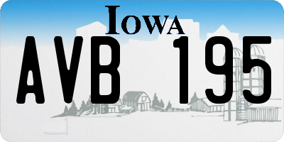 IA license plate AVB195