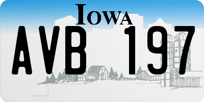 IA license plate AVB197