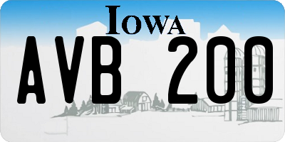 IA license plate AVB200