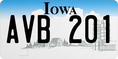 IA license plate AVB201