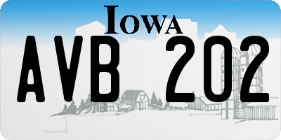IA license plate AVB202