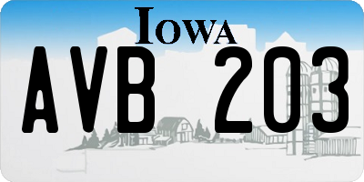 IA license plate AVB203