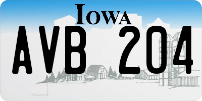 IA license plate AVB204