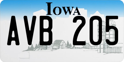 IA license plate AVB205