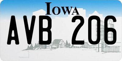 IA license plate AVB206