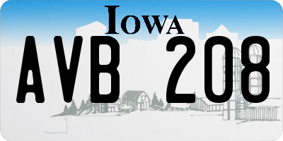 IA license plate AVB208