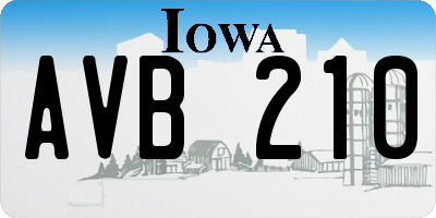 IA license plate AVB210