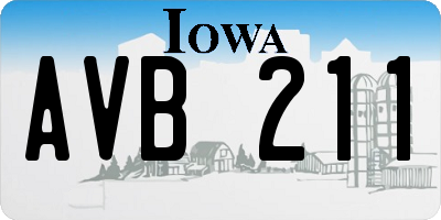 IA license plate AVB211