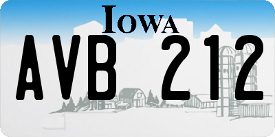 IA license plate AVB212
