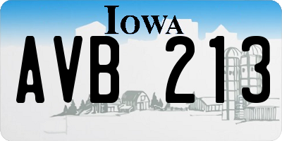 IA license plate AVB213