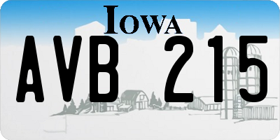 IA license plate AVB215