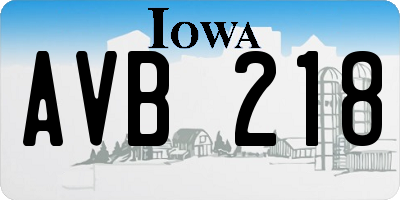 IA license plate AVB218