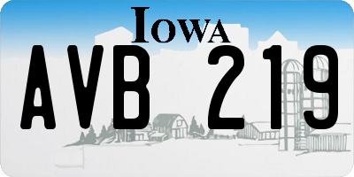 IA license plate AVB219