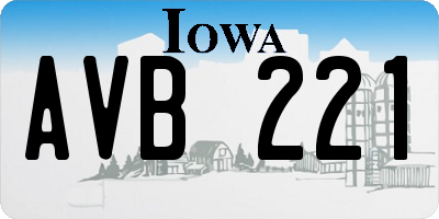 IA license plate AVB221
