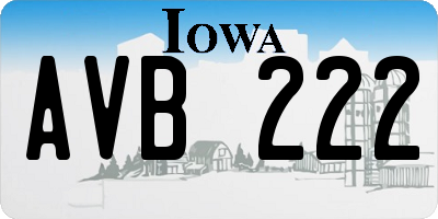 IA license plate AVB222