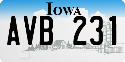IA license plate AVB231