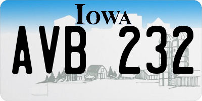 IA license plate AVB232