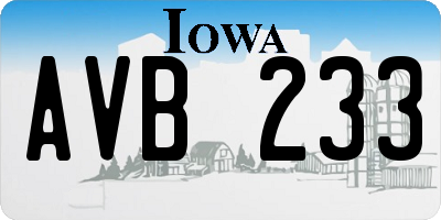 IA license plate AVB233