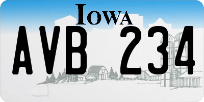 IA license plate AVB234