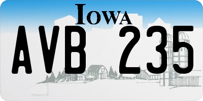 IA license plate AVB235