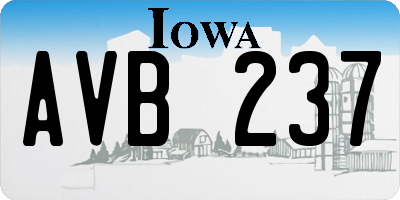 IA license plate AVB237