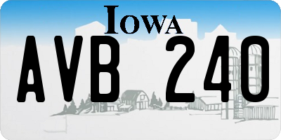 IA license plate AVB240
