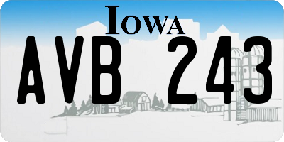 IA license plate AVB243