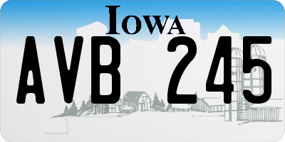 IA license plate AVB245