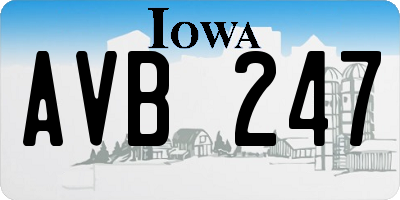 IA license plate AVB247