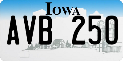 IA license plate AVB250