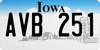IA license plate AVB251