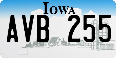 IA license plate AVB255