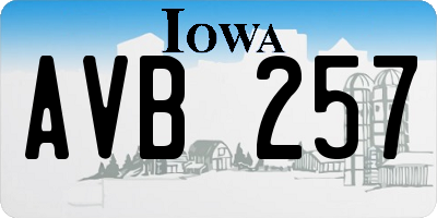 IA license plate AVB257