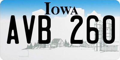 IA license plate AVB260