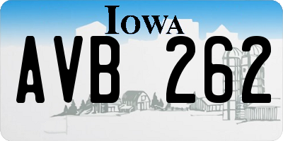IA license plate AVB262