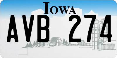 IA license plate AVB274