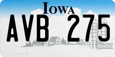 IA license plate AVB275