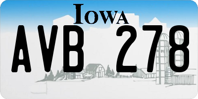 IA license plate AVB278