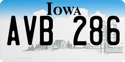 IA license plate AVB286