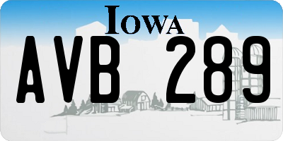 IA license plate AVB289