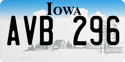 IA license plate AVB296