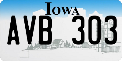 IA license plate AVB303
