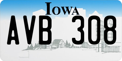 IA license plate AVB308