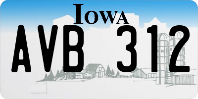 IA license plate AVB312