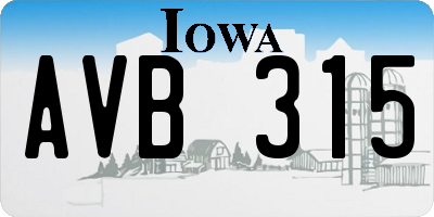 IA license plate AVB315